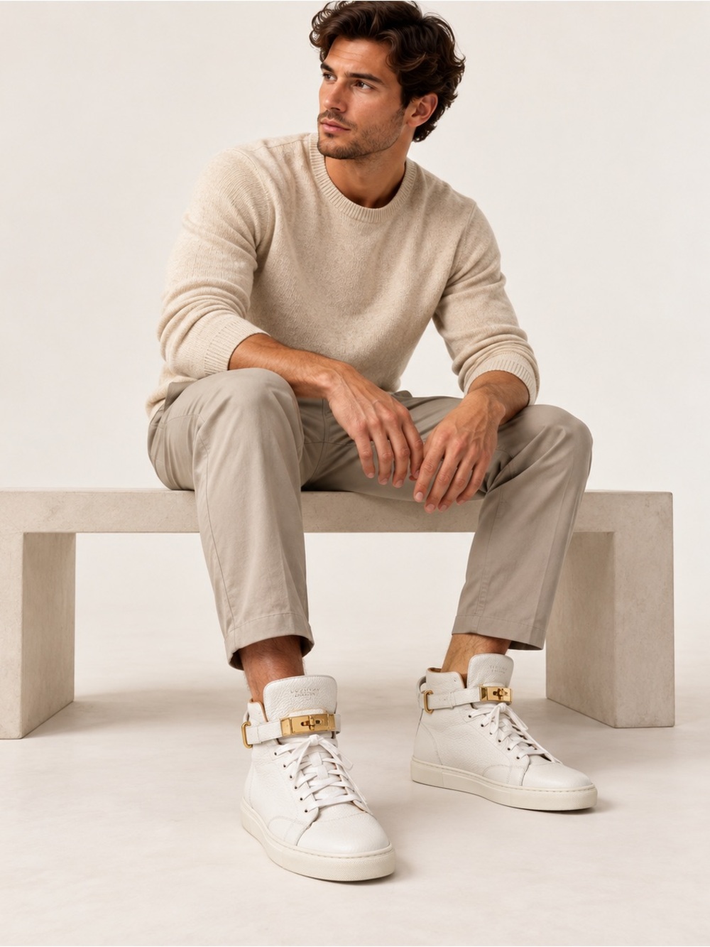 BUSCEMI Handmade in Italy, the 100MM high-top sneaker. EU 43